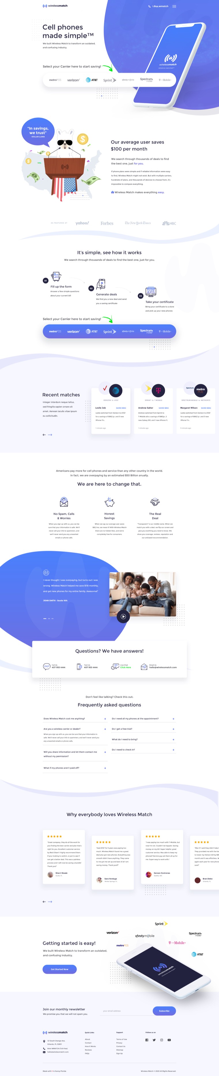 SaaS product landing page design