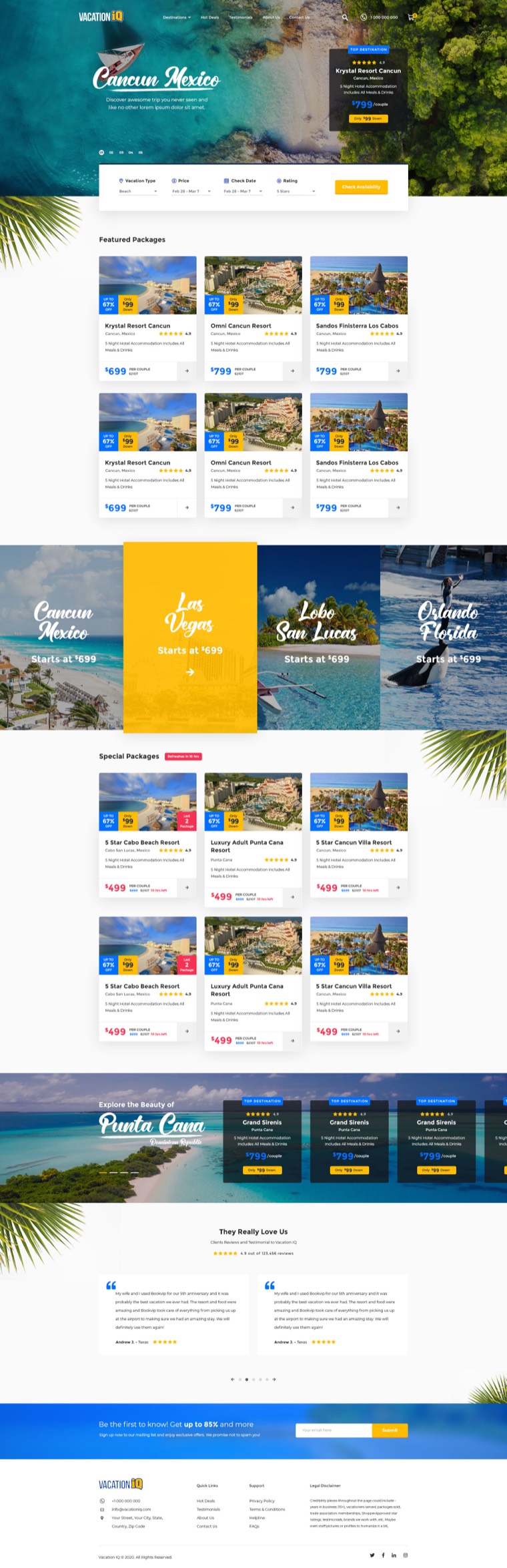 Cancun hotels travel booking site design